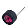 1 Paar Polaris Ohrstecker mit Strass 6mm Schwarz matt / Fuchsia